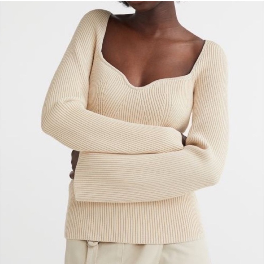 H&M Sweetheart Neckline Sweater